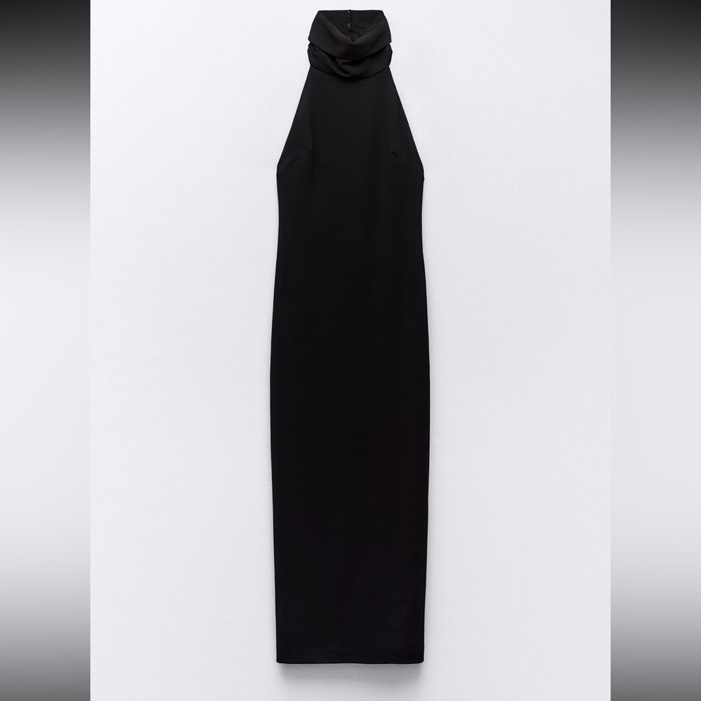 Elegant Black Halter Dress